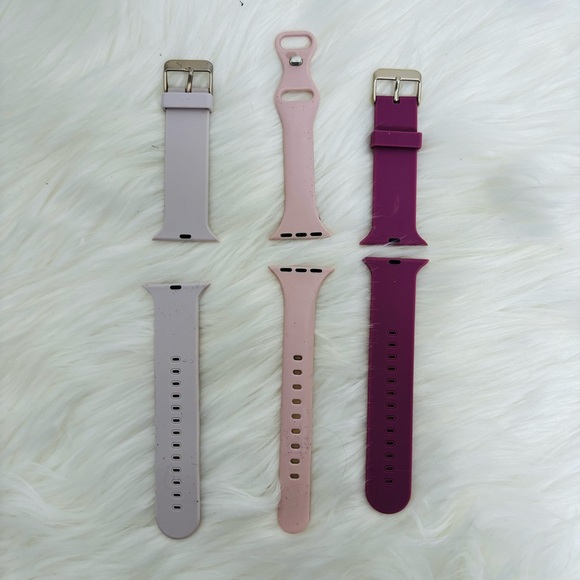 heyday Wearables Heyday Set Of 3 Rubber Silicone Purple Pink 4mm